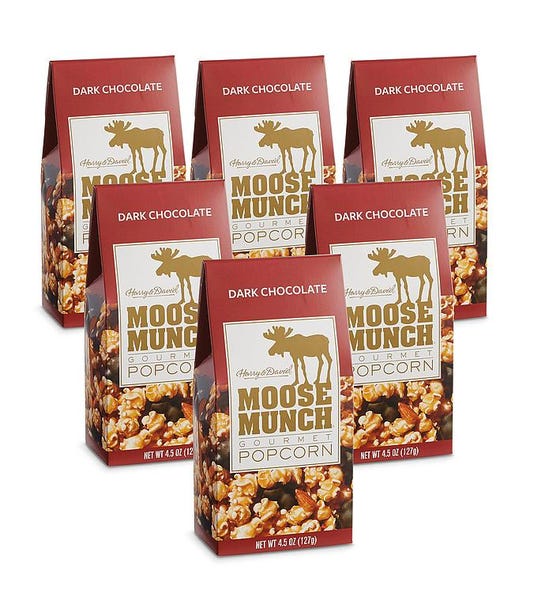 6-Pack Moose Munch Dark Chocolate Premium Popcorn